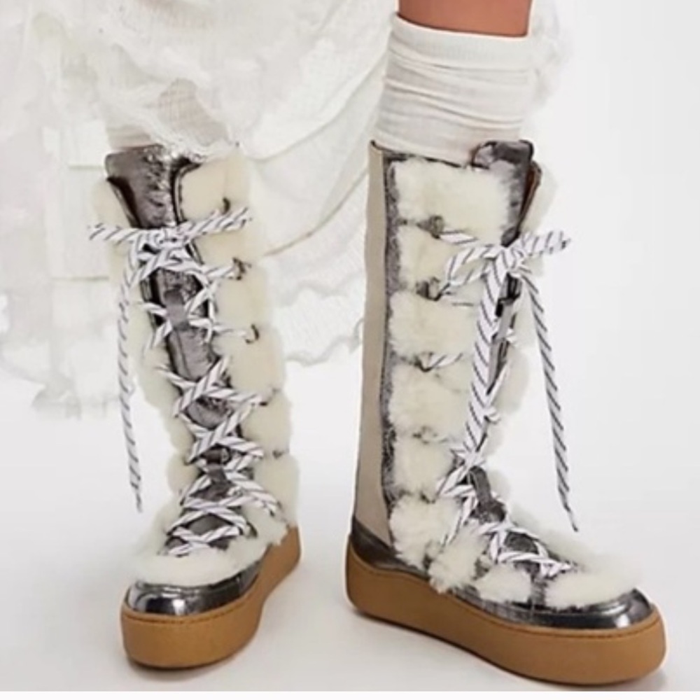 Free People Wilder Mukluk Boots - Leather For Women 7 Arctic Fox